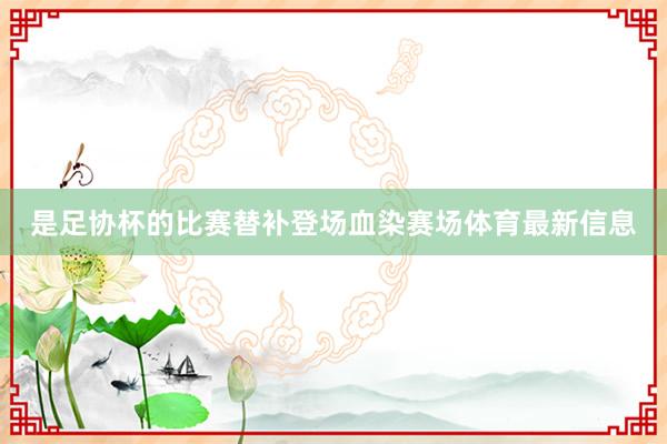 是足协杯的比赛替补登场血染赛场体育最新信息