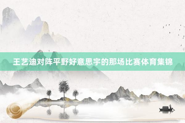 王艺迪对阵平野好意思宇的那场比赛体育集锦