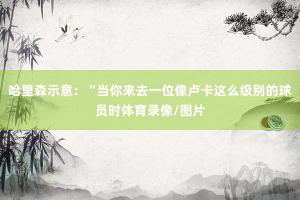 哈里森示意：“当你来去一位像卢卡这么级别的球员时体育录像/图片