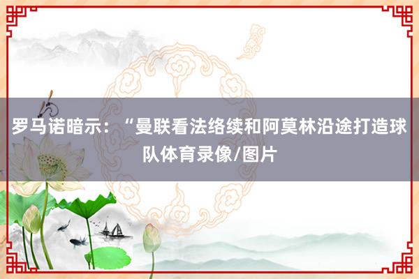 罗马诺暗示：“曼联看法络续和阿莫林沿途打造球队体育录像/图片