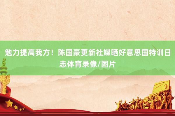勉力提高我方！陈国豪更新社媒晒好意思国特训日志体育录像/图片