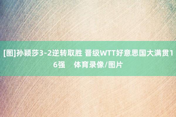 [图]孙颖莎3-2逆转取胜 晋级WTT好意思国大满贯16强    体育录像/图片
