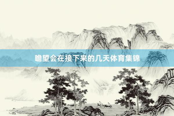 瞻望会在接下来的几天体育集锦