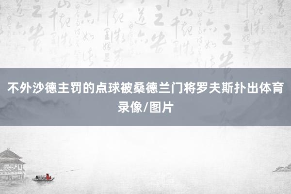 不外沙德主罚的点球被桑德兰门将罗夫斯扑出体育录像/图片
