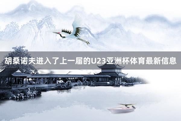 胡桑诺夫进入了上一届的U23亚洲杯体育最新信息