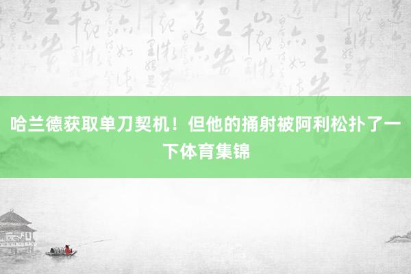 哈兰德获取单刀契机！但他的捅射被阿利松扑了一下体育集锦