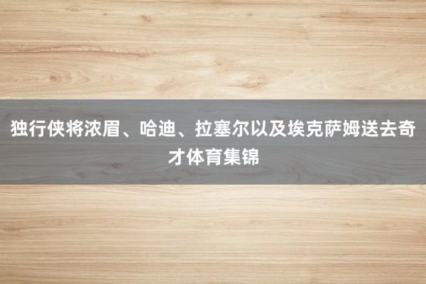 独行侠将浓眉、哈迪、拉塞尔以及埃克萨姆送去奇才体育集锦
