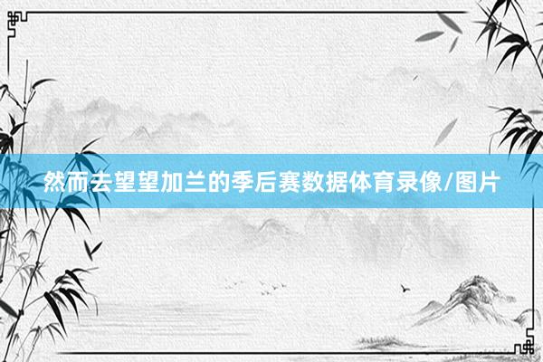 然而去望望加兰的季后赛数据体育录像/图片