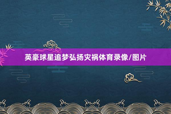 英豪球星追梦弘扬灾祸体育录像/图片