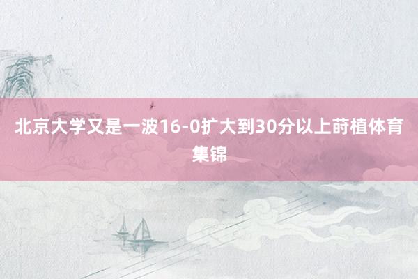 北京大学又是一波16-0扩大到30分以上莳植体育集锦