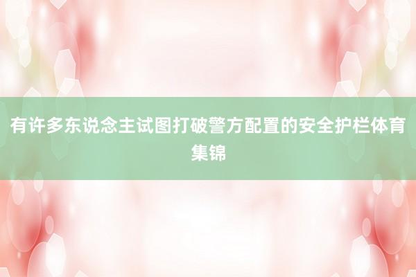 有许多东说念主试图打破警方配置的安全护栏体育集锦