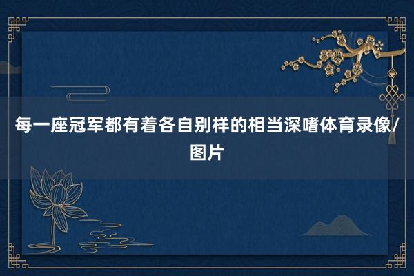 每一座冠军都有着各自别样的相当深嗜体育录像/图片