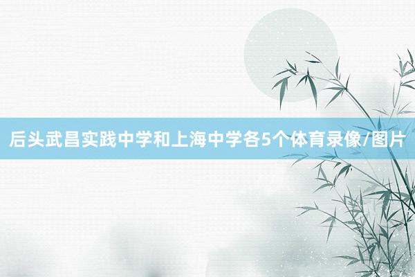 后头武昌实践中学和上海中学各5个体育录像/图片